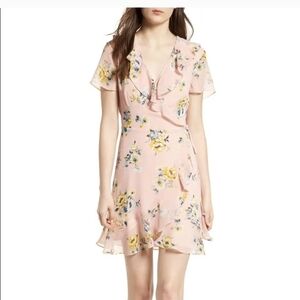 Lush Pink Floral Mini Dress